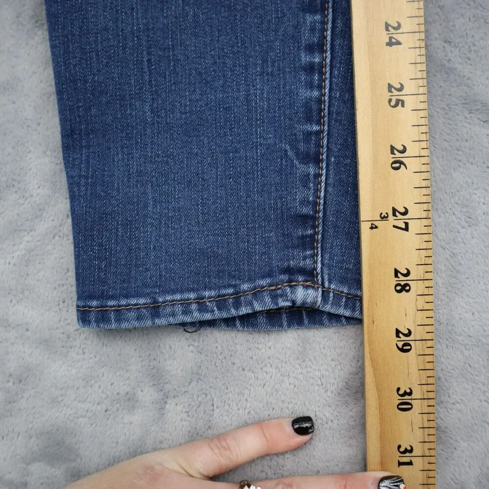 Vintage America Pants Womens 6 Blue Mid Rise Boho Skinny Jeans Bottoms